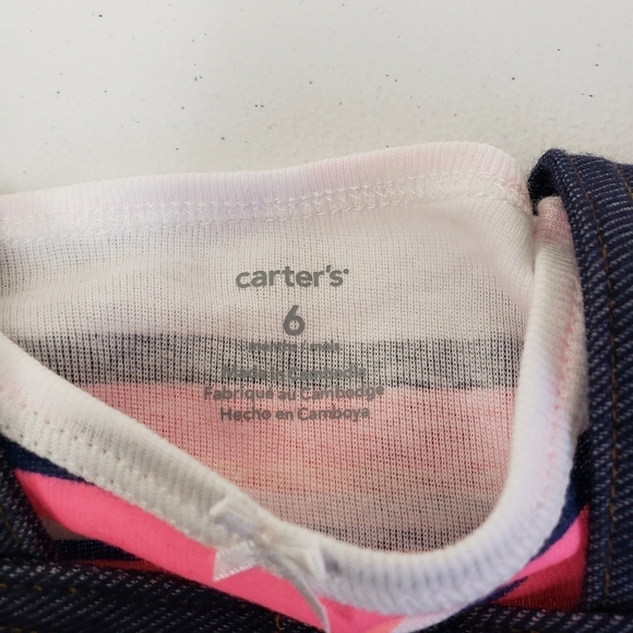 Carter's Baby Girls 2 Piece Shortalls Romper Outfit Size 6m - Picture 4 of 5